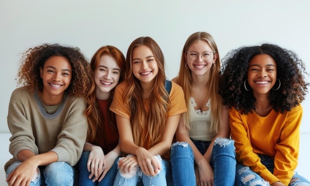 A group of friends laughing and talking together