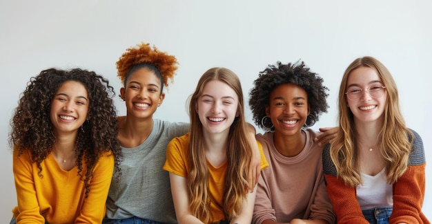 A group of friends laughing and talking together