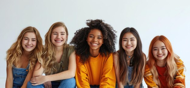 A group of friends laughing and talking together