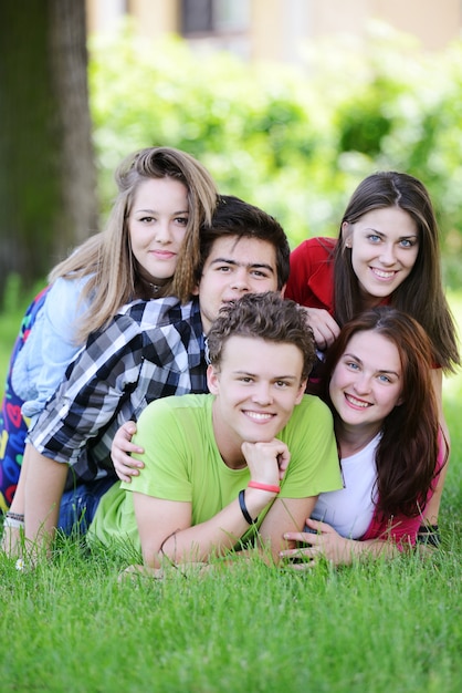 Group of friends in the park