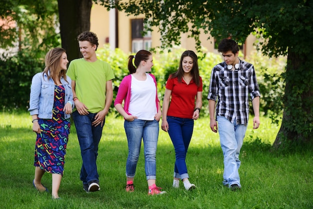 Group of friends in the park