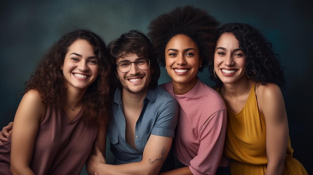 a group of friends pose for a photo.