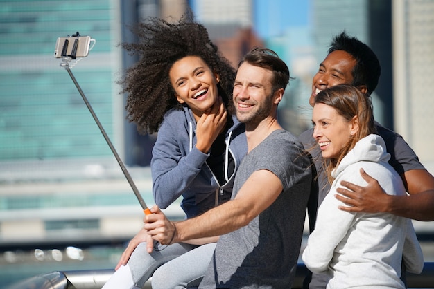 Group of friends taking selfie picture