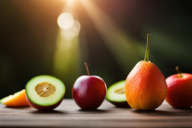 A group of fruit on a table