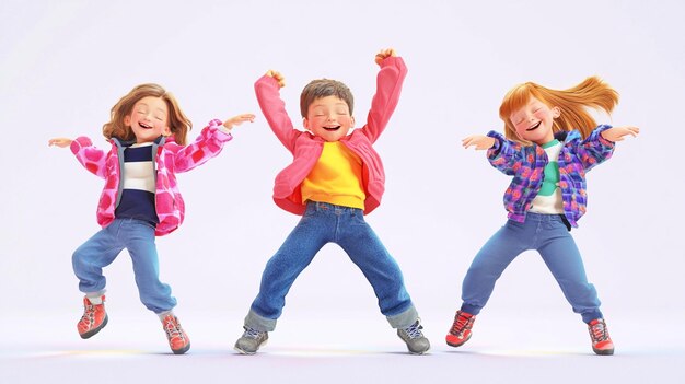 Photo group of funny children dancing