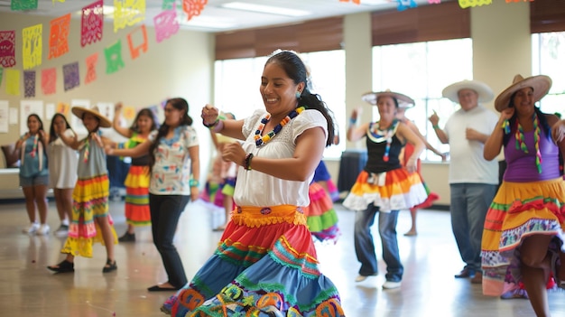 Photo a group of girls are dancing in a dance class