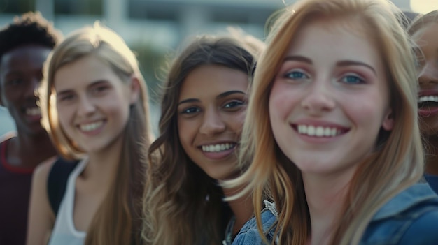 a group of girls posing for a photo with the word  on it