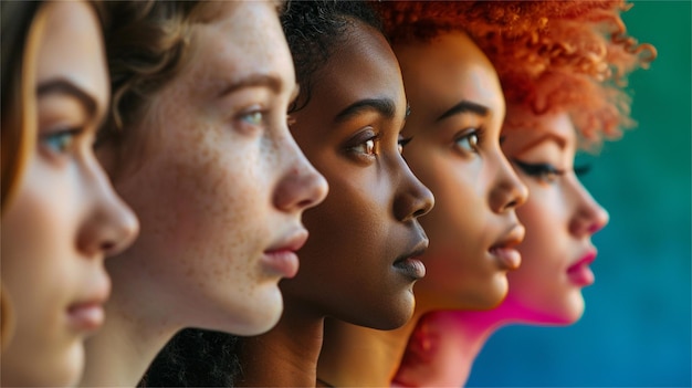 Photo a group of girls with different hair styles