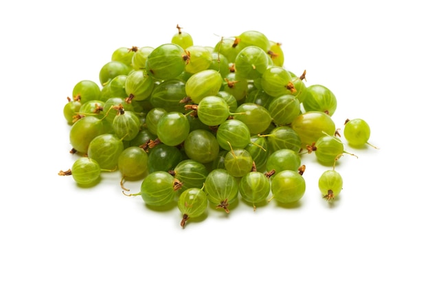 A group of gooseberries isolated on a white background