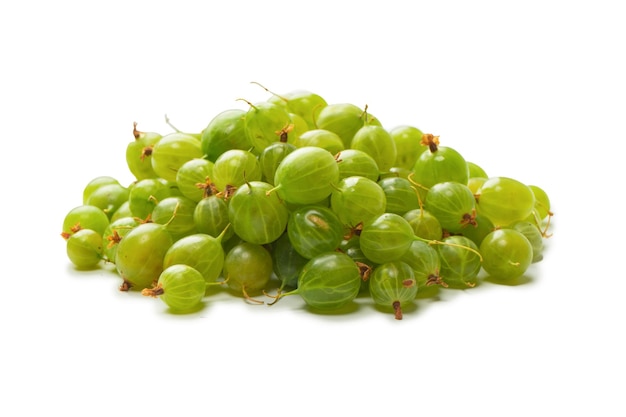 A group of gooseberries isolated on a white background