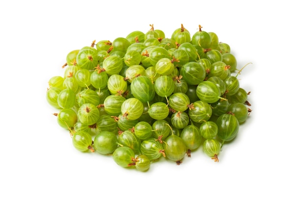 A group of gooseberries isolated on a white background