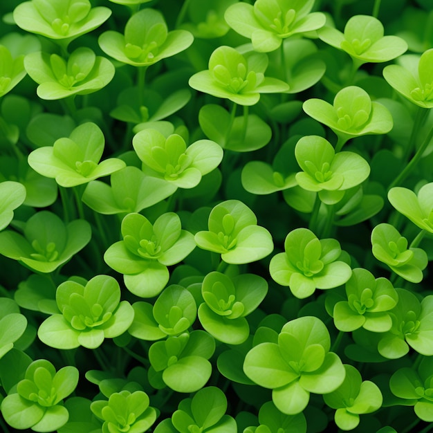 Photo a group of green plants with a small patch of green leaves