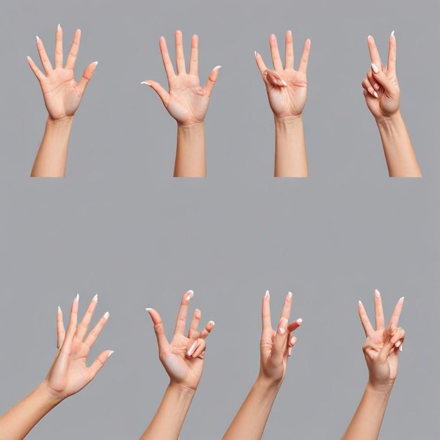 a group of hands that say hands with fingers up