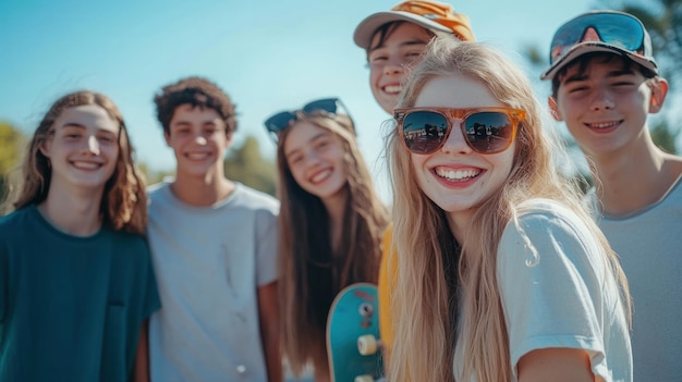 Group of Happy Friends Hanging Out