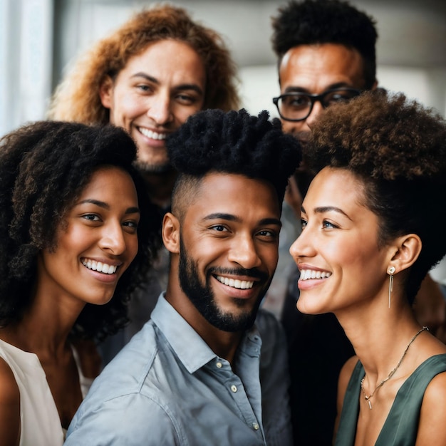 group of happy working people at the office generative AI