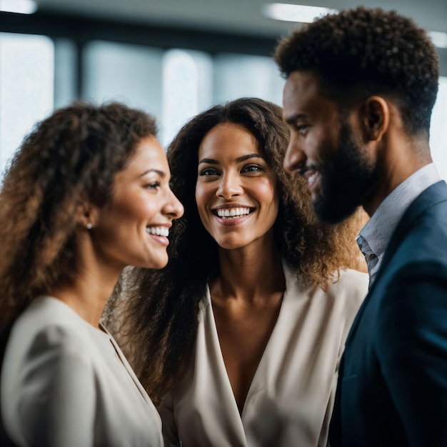 group of happy working people at the office generative AI