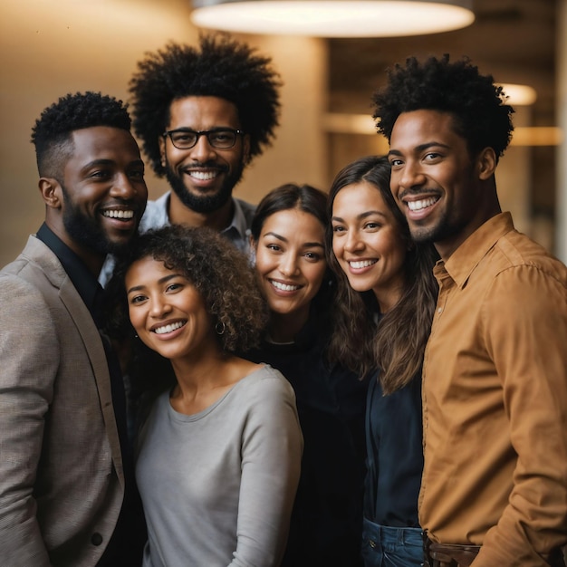 group of happy working people at the office generative AI