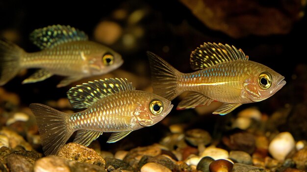 Photo a group of harlequin rasbora fish