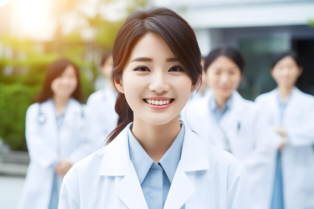 A group of healthcare worker doctor smile