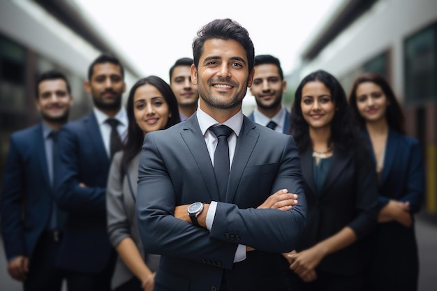 Group of Indian businessmen or corporate people standing for a photo