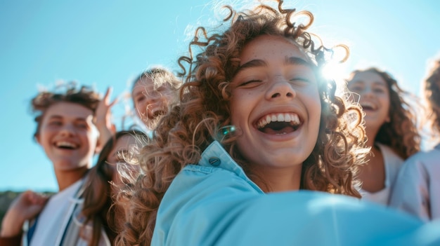 Group of Joyful Friends Together