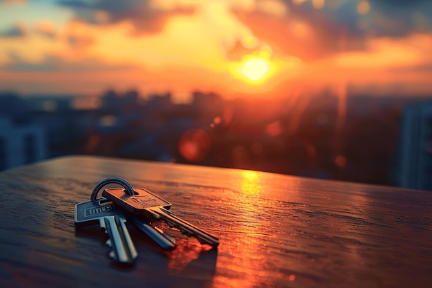 Photo a group of keys on a table