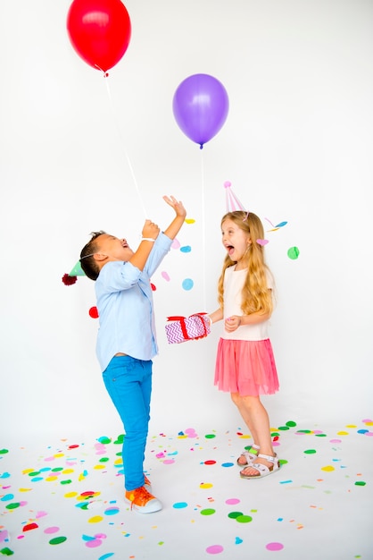 Group of kids celebrate birthday party together