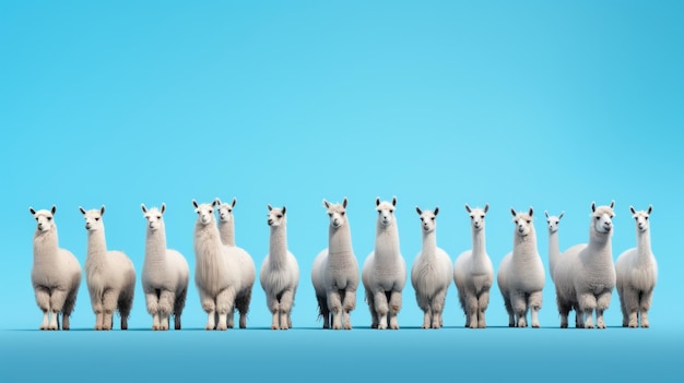 A group of llamas Wearing sunglasses in a row