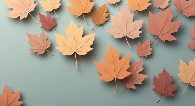 a group of maple leaves with a stick in the middle