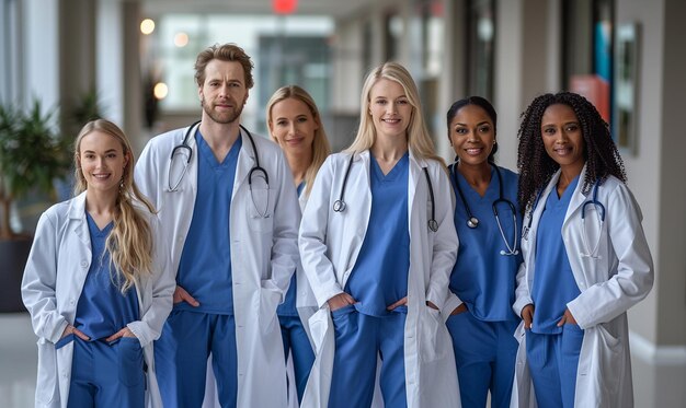 Photo a group of medical staff with a uniform