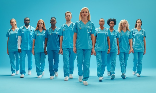 Photo a group of medical staff with a uniform