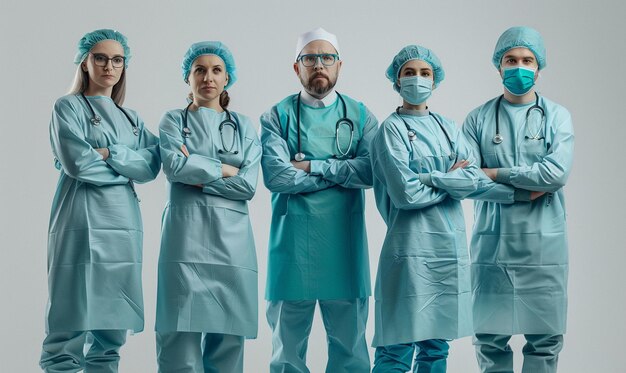 Photo a group of medical staff with a uniform