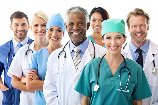 a group of medical workers posing for a photo