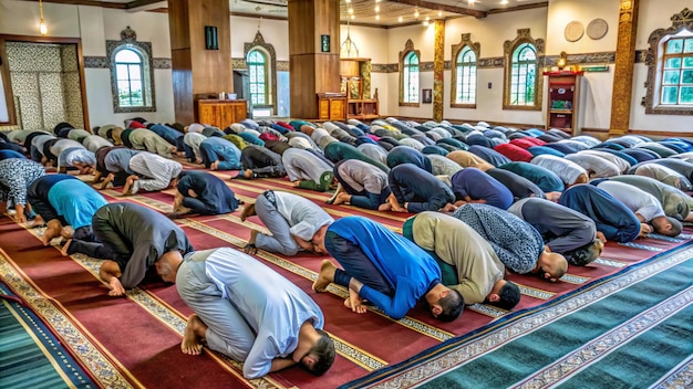 a group of men are doing yoga in a room with a door open to the left