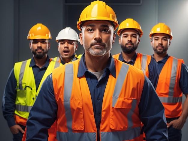 Photo a group of men in safety vests