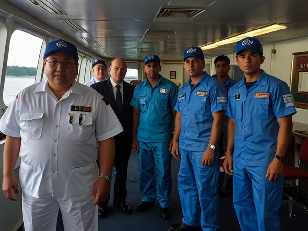 a group of men wearing blue uniforms with the word quot captain quot on them