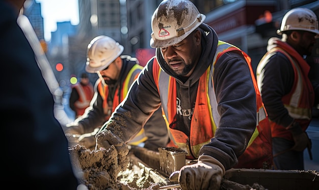 Group of Men Working on Construction Site