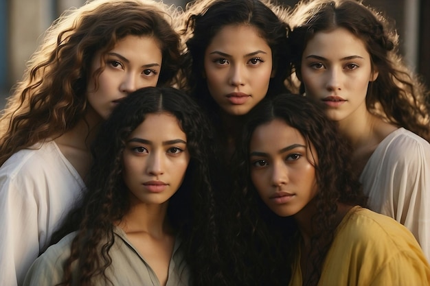 A group of multiethnic group of young woman