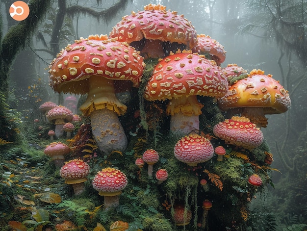 a group of mushrooms are on a shelf with the word mushroom on the bottom