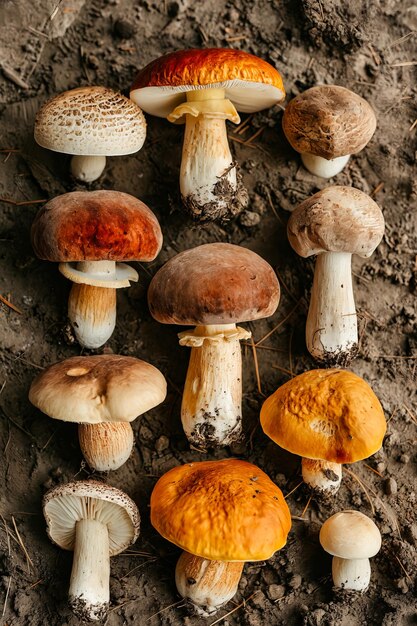 A group of mushrooms on the ground