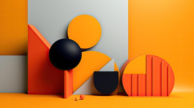 a group of orange and black objects