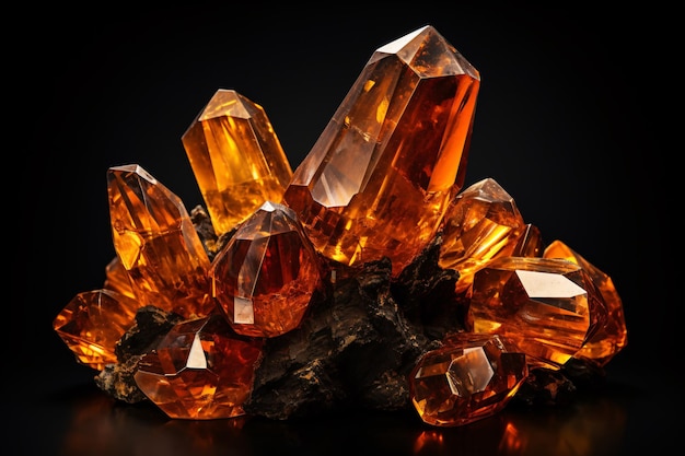 a group of orange crystals