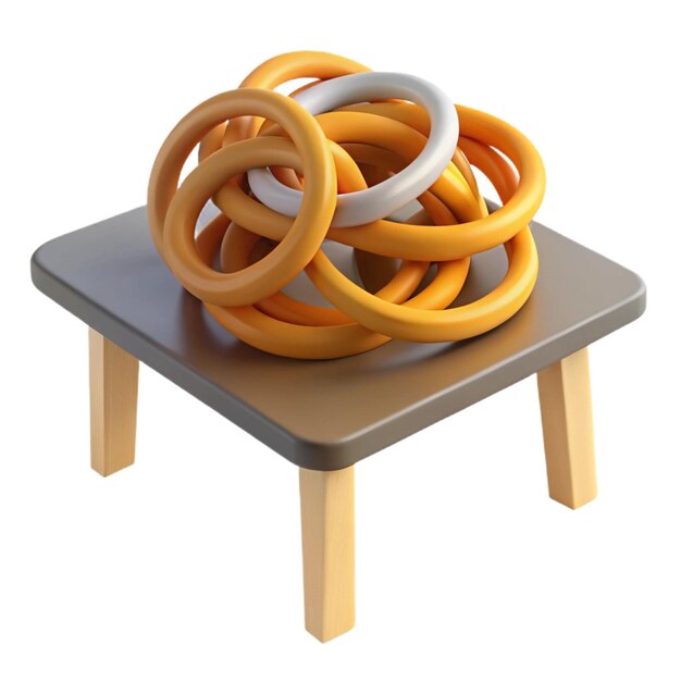 Photo a group of orange rings are stacked on a table