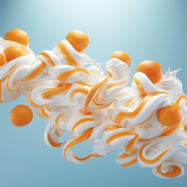 A group of orange and white swirls