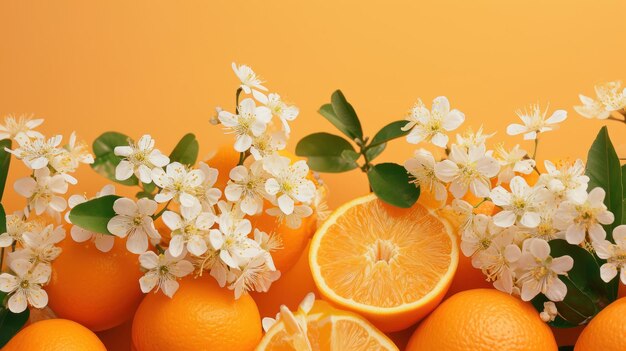 Group of Oranges Sitting Together in a Row CloseUp Image of Fresh Oranges