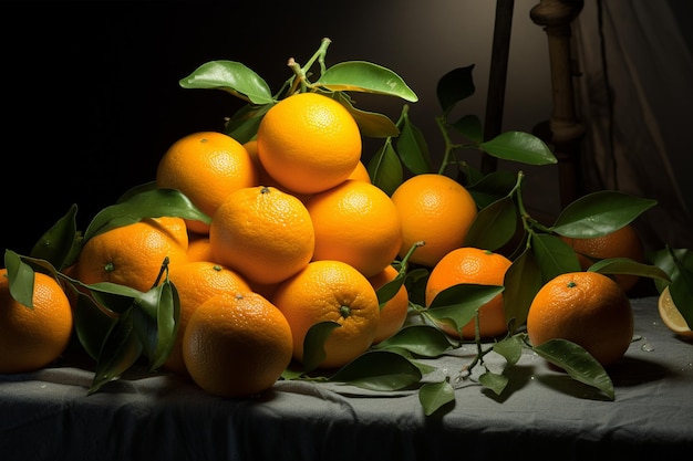 Group of Oranges on Table