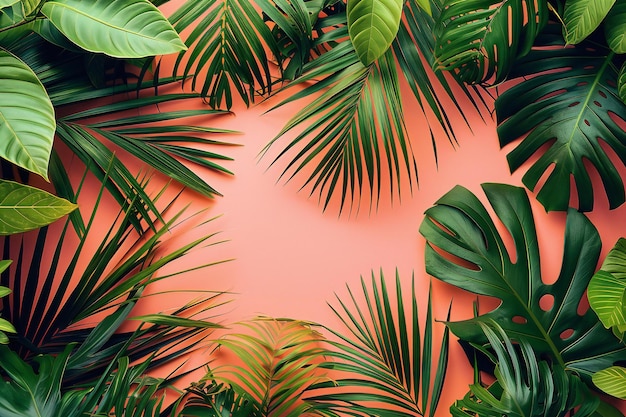 a group of palm trees with a green background