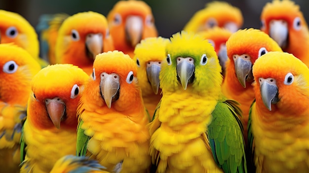 Group of Parrots with Beautiful Color UHD Wallpaper