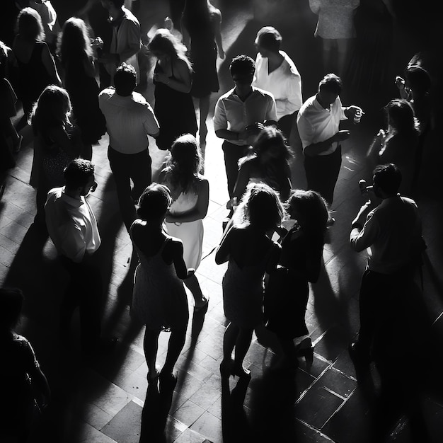 Photo a group of people are dancing in a dance floor