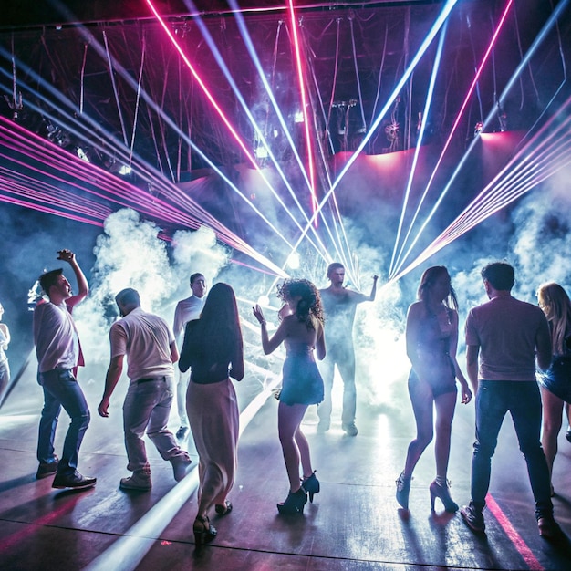 a group of people are dancing in a dance studio